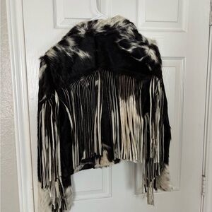 Cowhide fringe jacket
